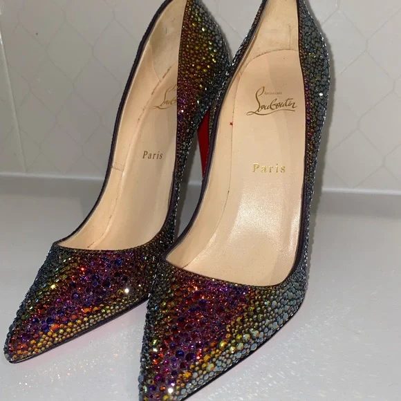 Christian Louboutin Savorski crystal embellished red bottom pumps - Picture 3 of 4